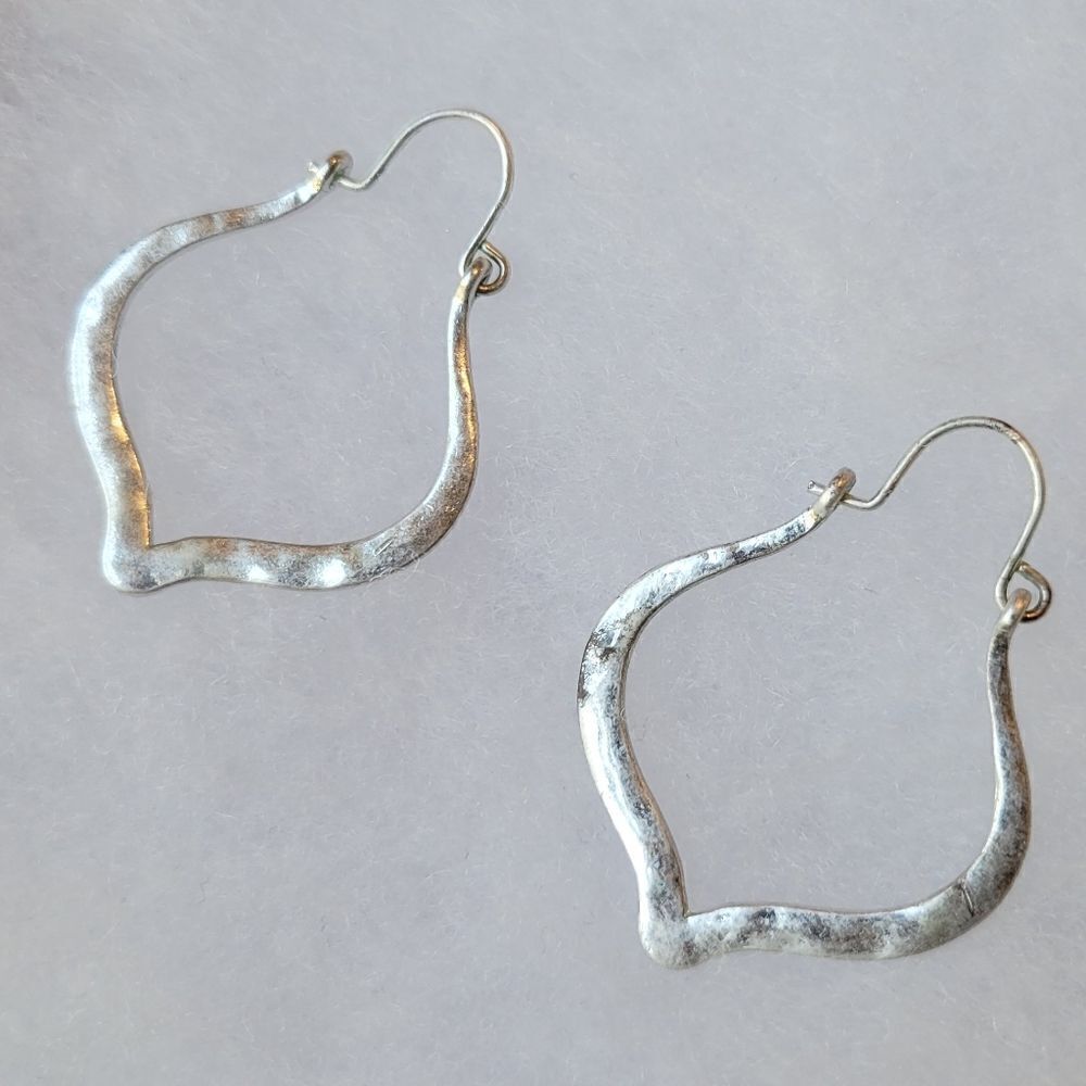 Hammered silver earrings